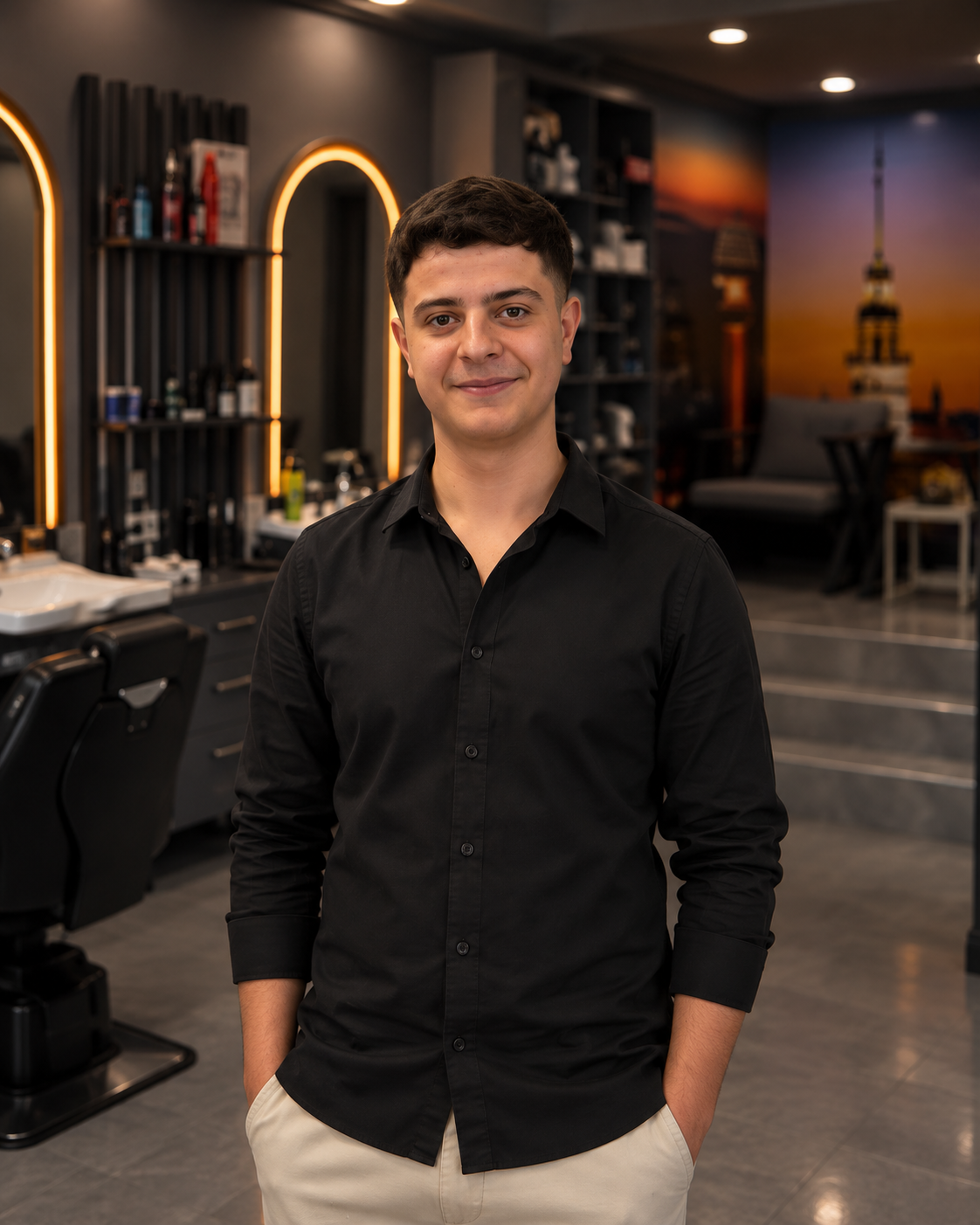 Mikail, Berber Yahya salonunda