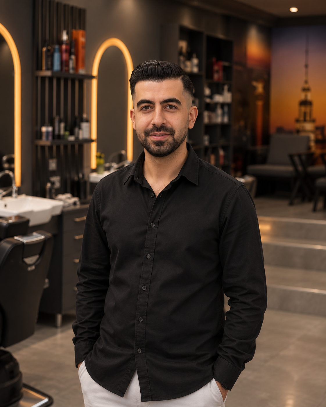 Volkan, Berber Yahya salonunda